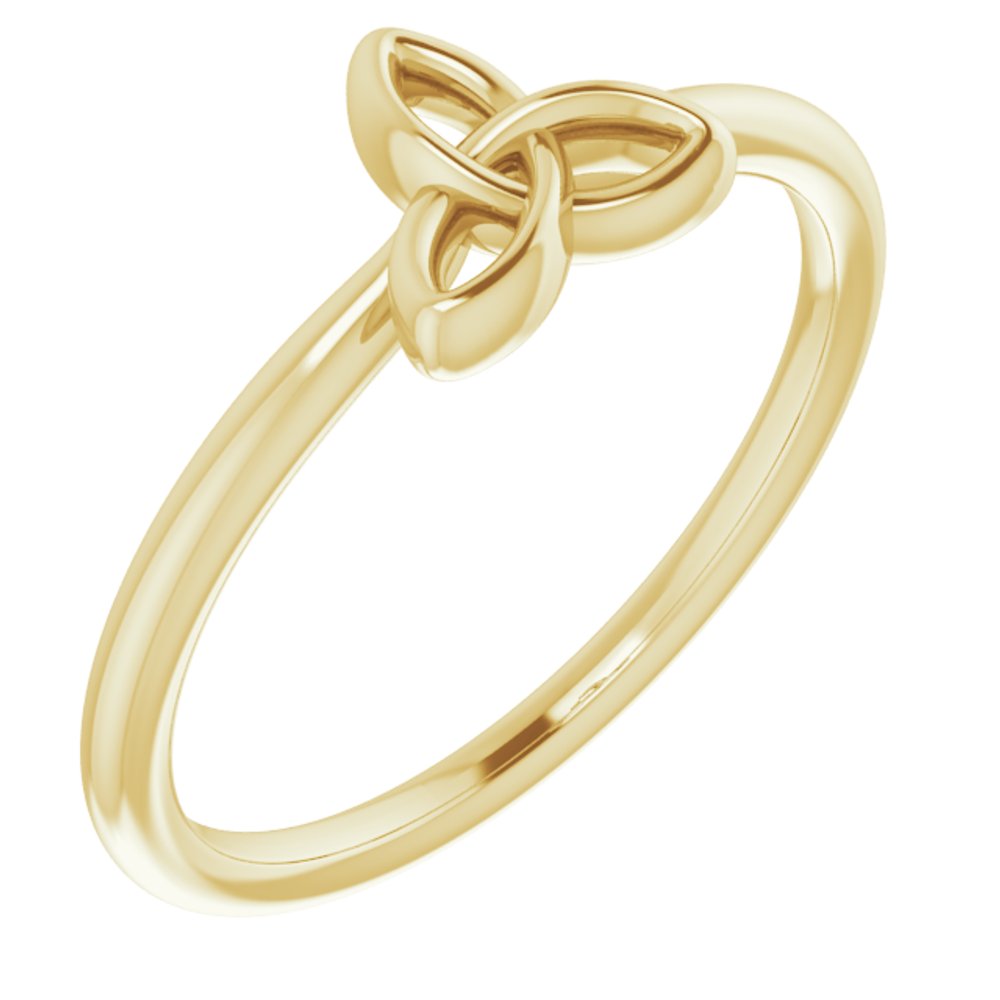 14K Yellow Celtic-Inspired Trinity Stackable Ring