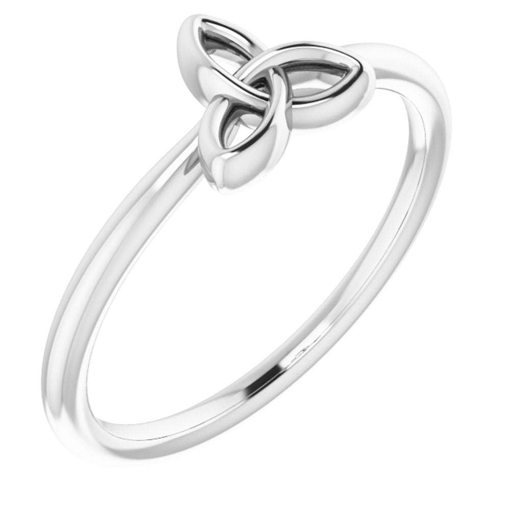 Sterling Silver Celtic-Inspired Trinity Stackable Ring