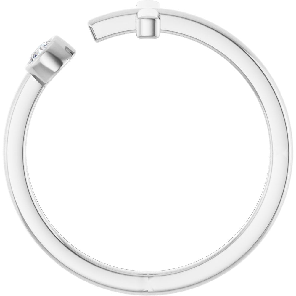 Sterling Silver .06 CTW Natural Diamond Negative Space Cross Ring