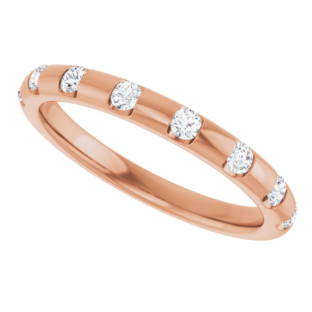 14K Rose Gold 1/4 CTW Natural Diamond Anniversary Band
