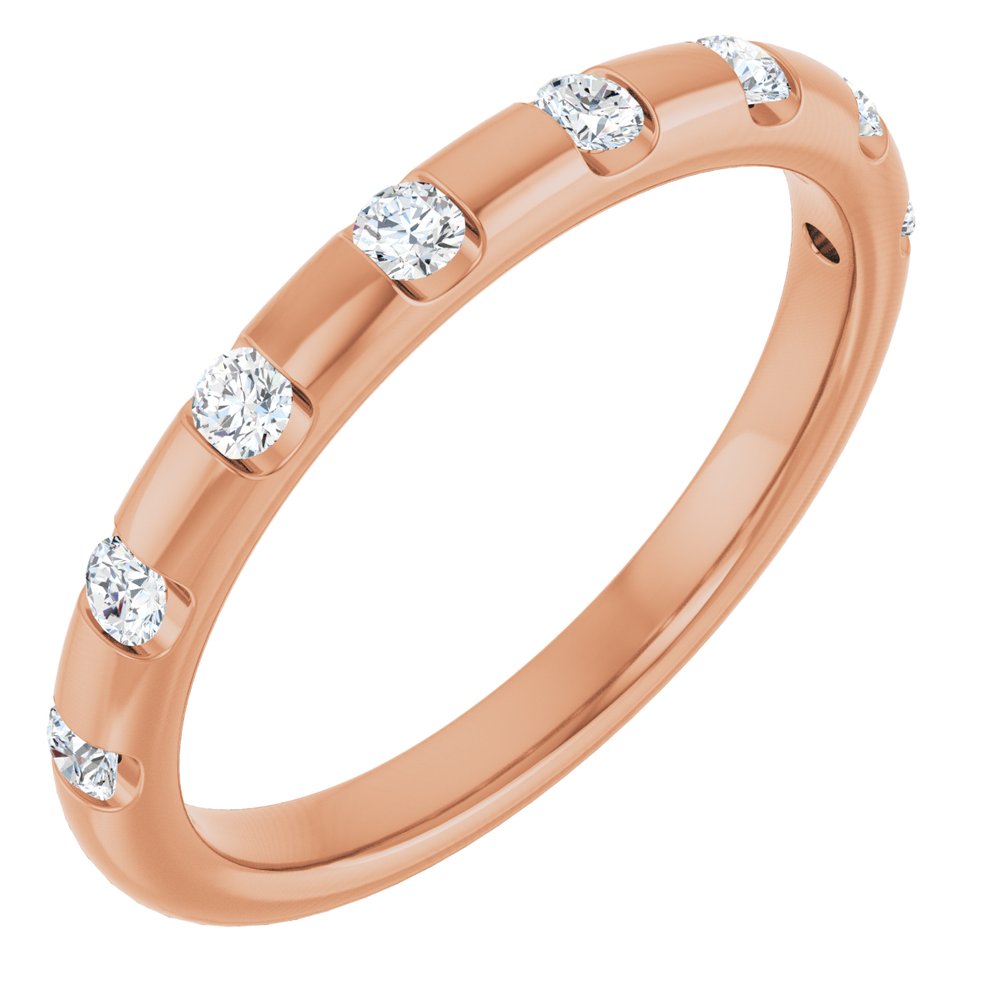 14K Rose Gold 1/4 CTW Natural Diamond Anniversary Band