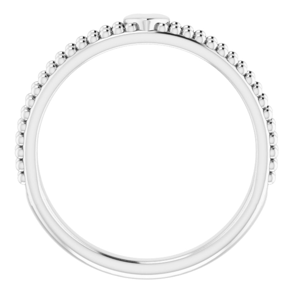 Sterling Silver Milgrain Stackable Heart Ring