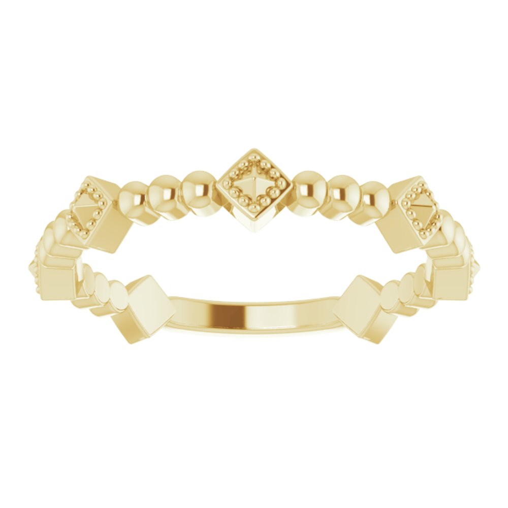 14K Yellow Stackable Pyramid Ring