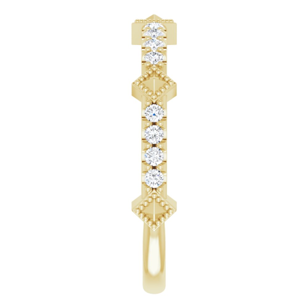 14K Yellow 1/4 CTW Natural Diamond Stackable Ring