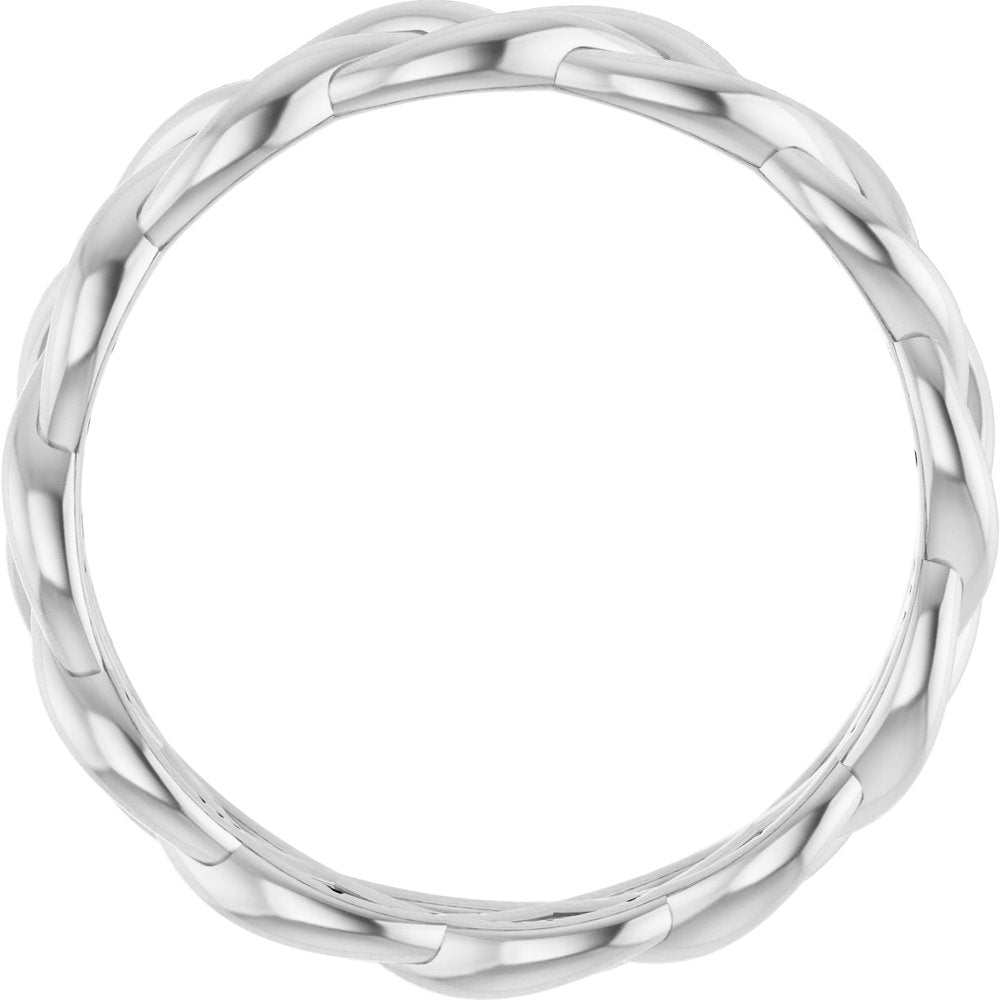 14K White 4.3 mm Woven-Design Band