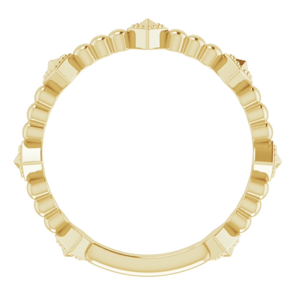 14K Yellow Stackable Pyramid Ring