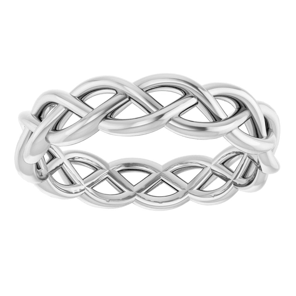14K White 4.3 mm Woven-Design Band