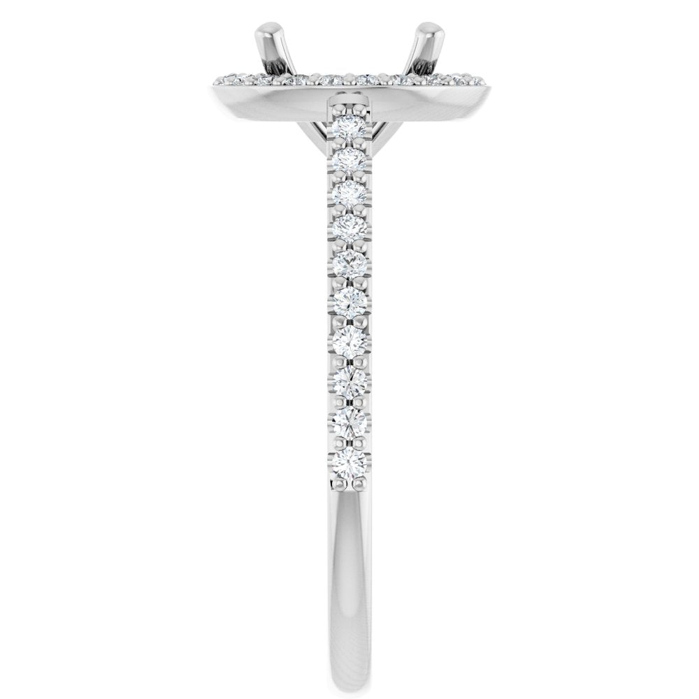 14K White 8 mm Round 1/4 CTW Lab-Grown Diamond Semi-Set Engagement Ring