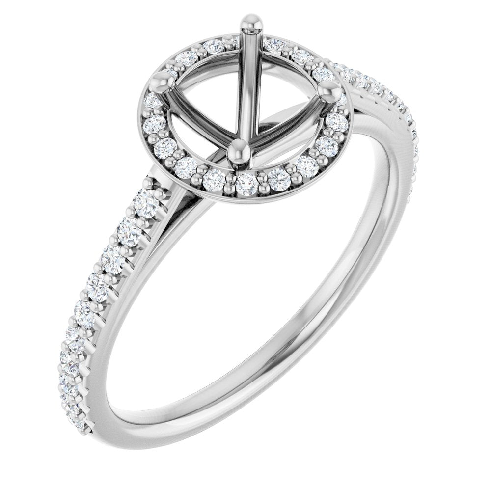 14K White 6.5 mm Round 1/4 CTW Lab-Grown Diamond Semi-Set Engagement Ring