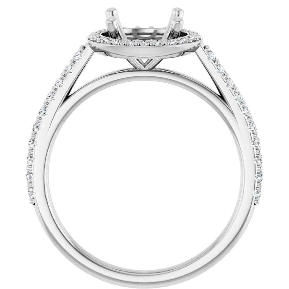 14K White 8 mm Round 1/4 CTW Lab-Grown Diamond Semi-Set Engagement Ring
