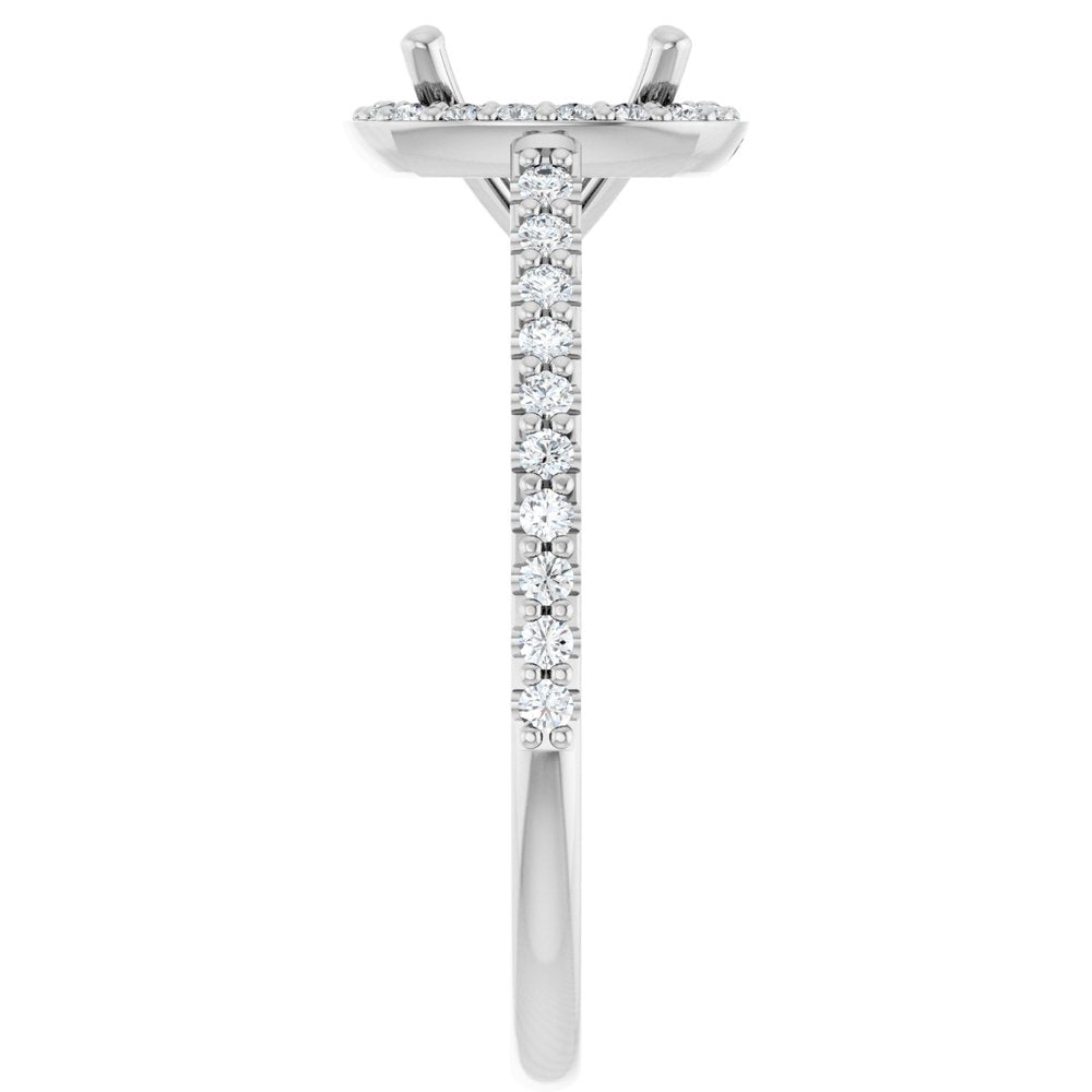 14K White 7x7 mm Cushion 1/4 CTW Lab-Grown Diamond Semi-Set Engagement Ring