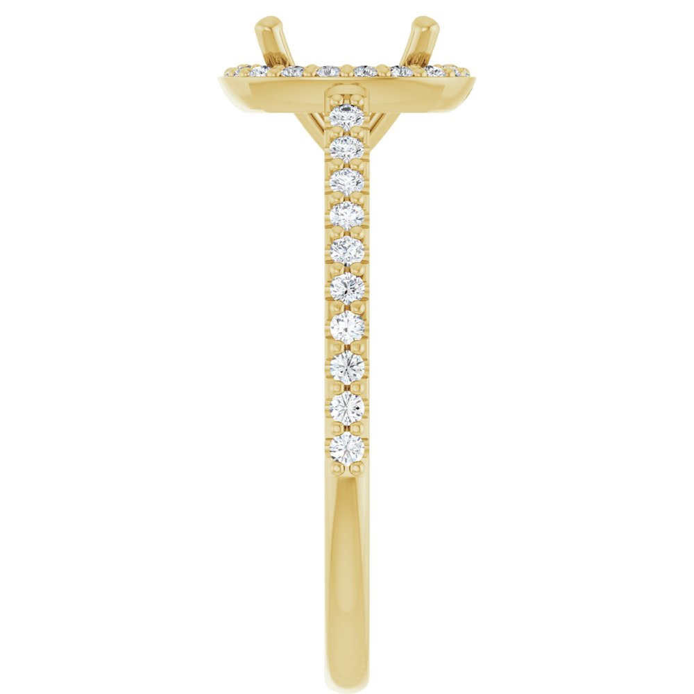 14K Yellow 7x7 mm Cushion 1/4 CTW Lab-Grown Diamond Semi-Set Engagement Ring