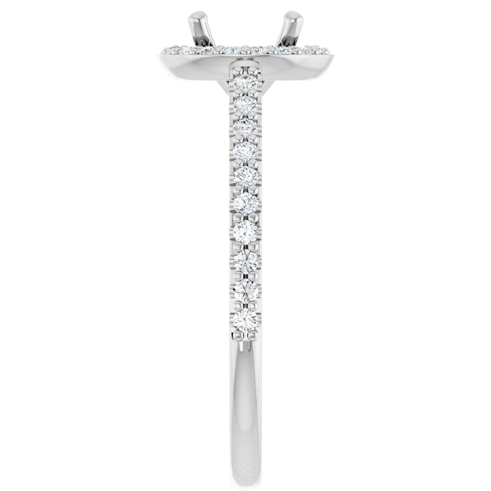 14K White 6.5 mm Round 1/4 CTW Lab-Grown Diamond Semi-Set Engagement Ring