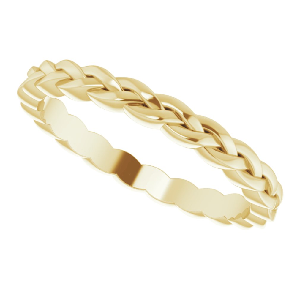 14K Yellow Gold 2 mm Woven-Design Band Size 5