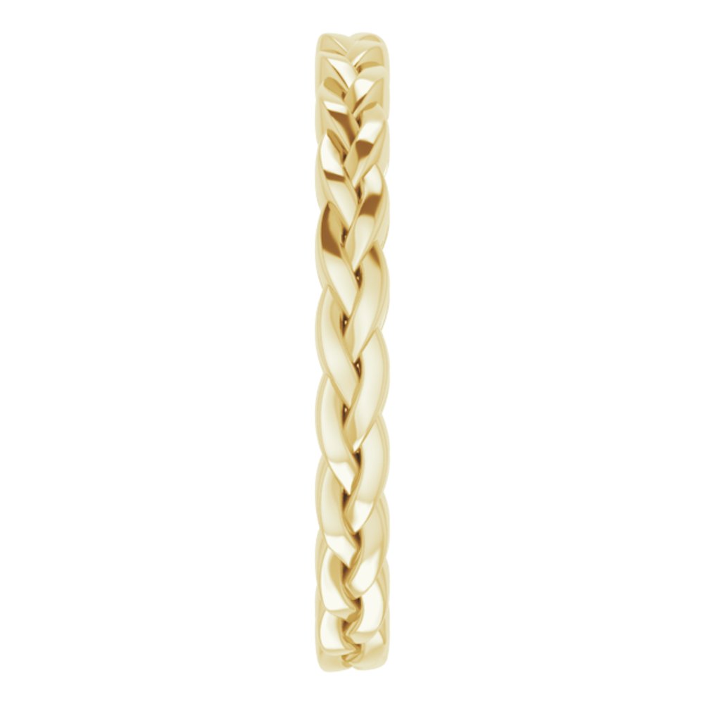 14K Yellow Gold 2 mm Woven-Design Band Size 5