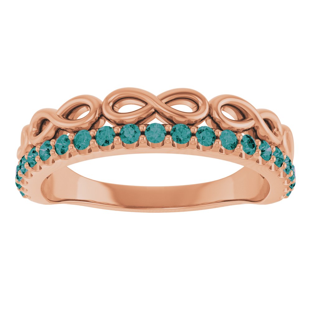 14K Rose Gold Natural Alexandrite Infinity-Inspired Stackable Ring