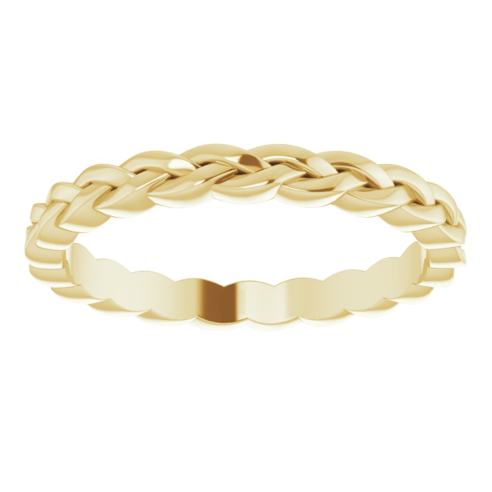 14K Yellow Gold 2 mm Woven-Design Band Size 5