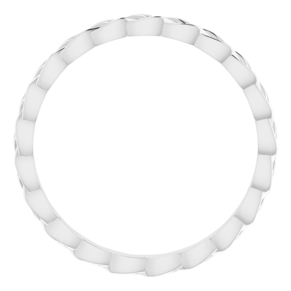 Sterling Silver 2 mm Woven-Design Band Size 8