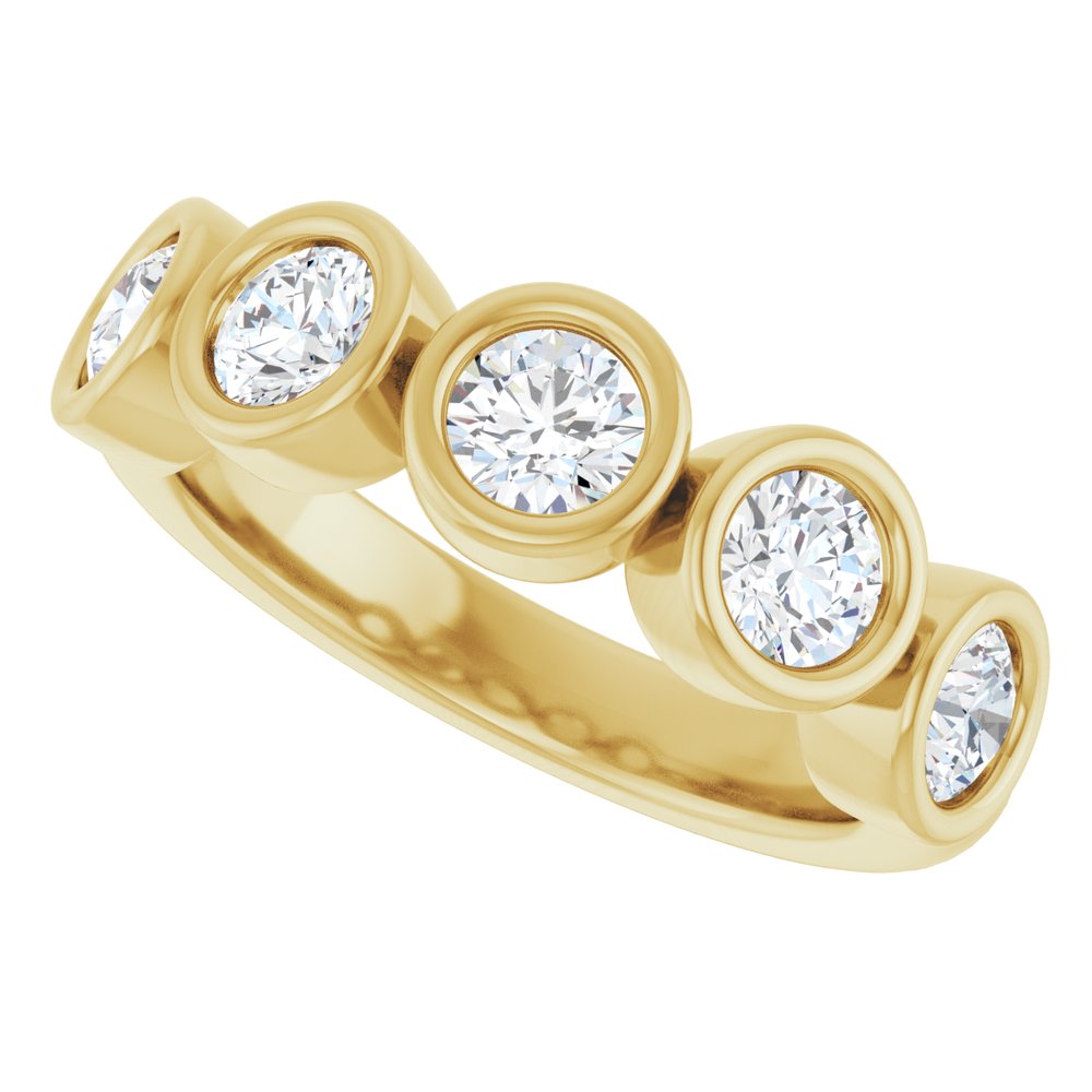 14K Yellow Gold 1 1/3 CTW Natural Diamond Anniversary Band