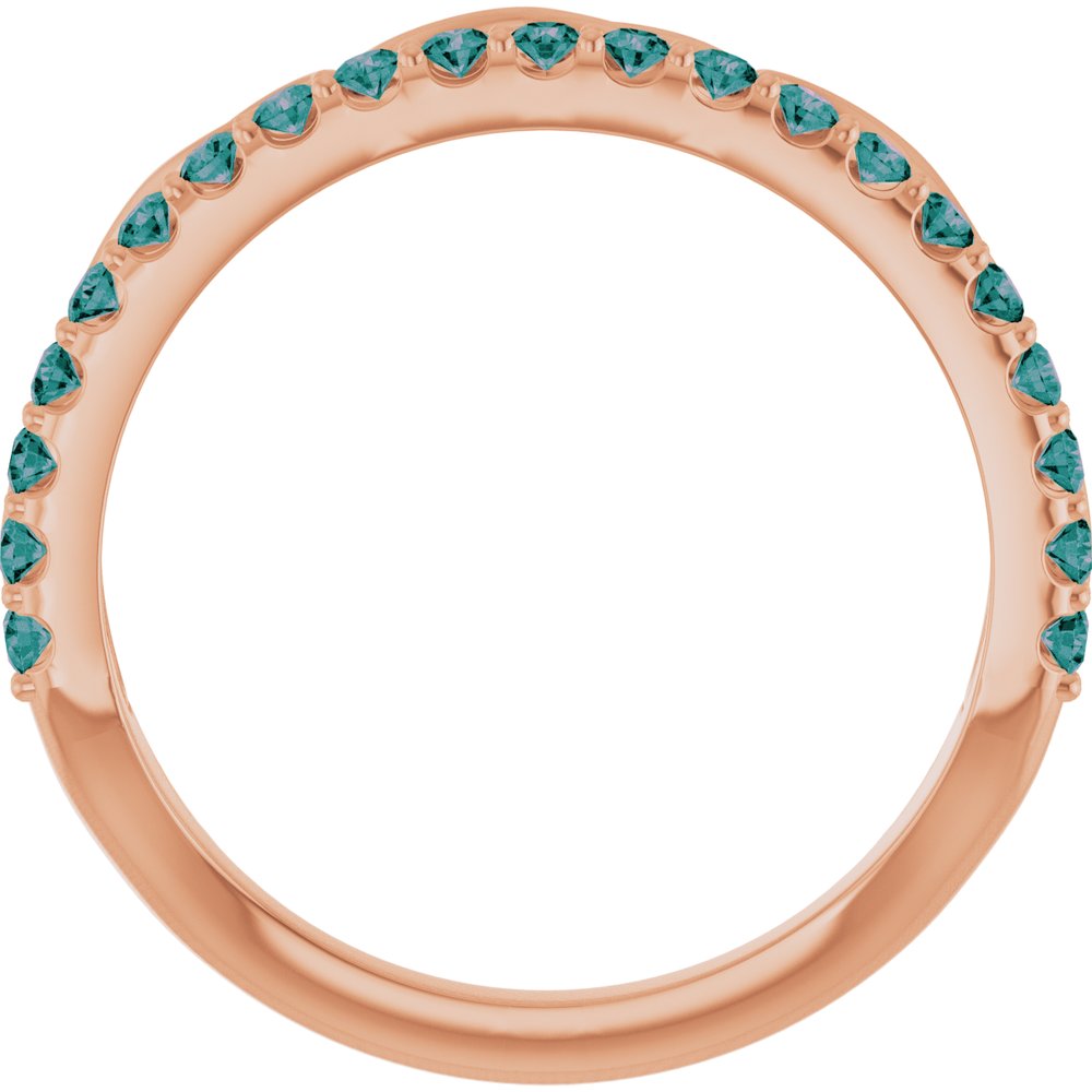 14K Rose Gold Natural Alexandrite Infinity-Inspired Stackable Ring