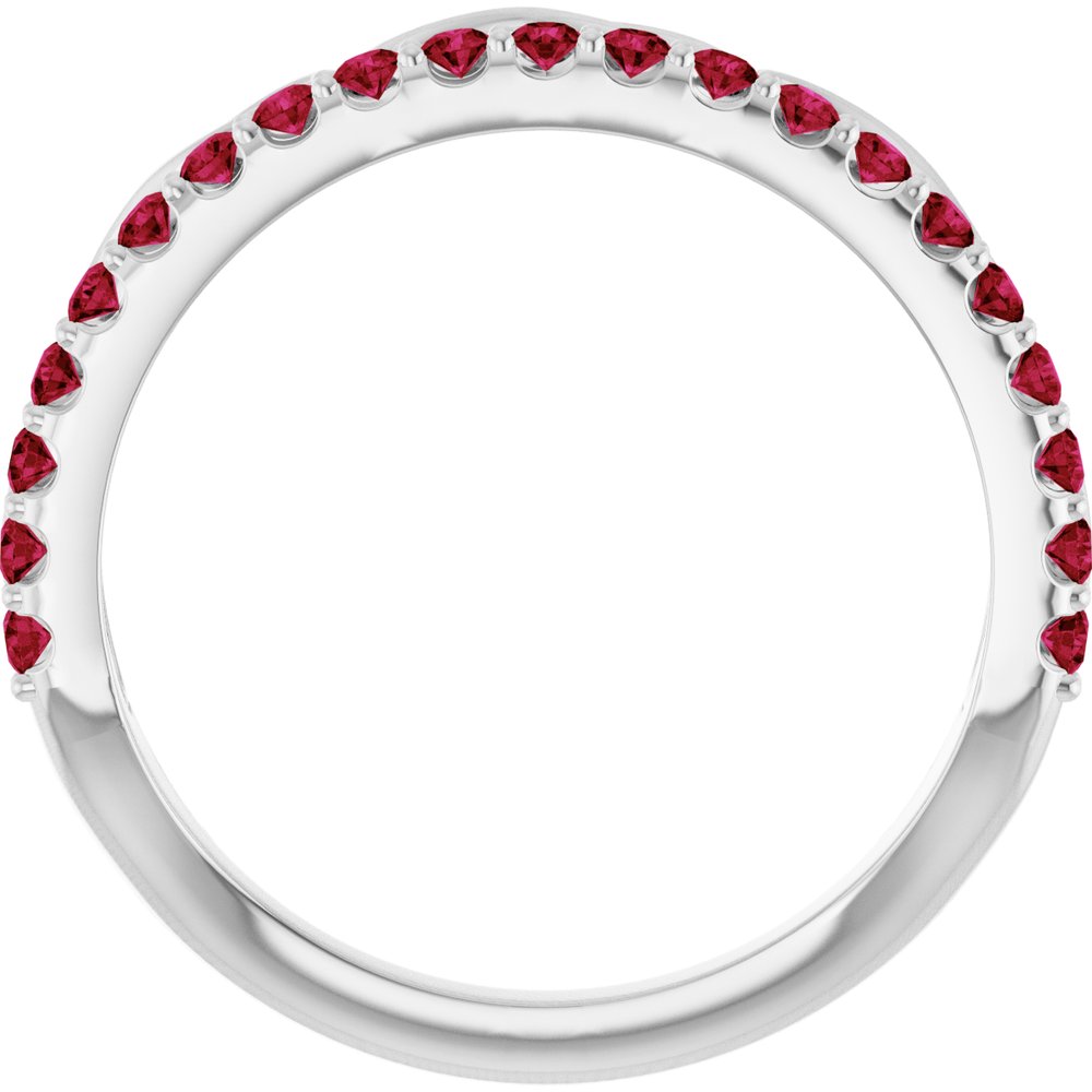 Platinum Natural Ruby Infinity-Inspired Stackable Ring