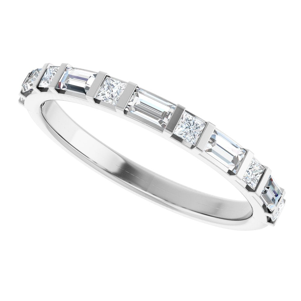14K White 1/2 CTW Natural Diamond Anniversary Band