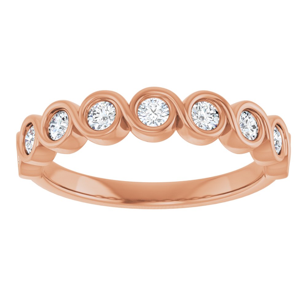 14K Rose 1/2 CTW Natural Diamond Anniversary Band