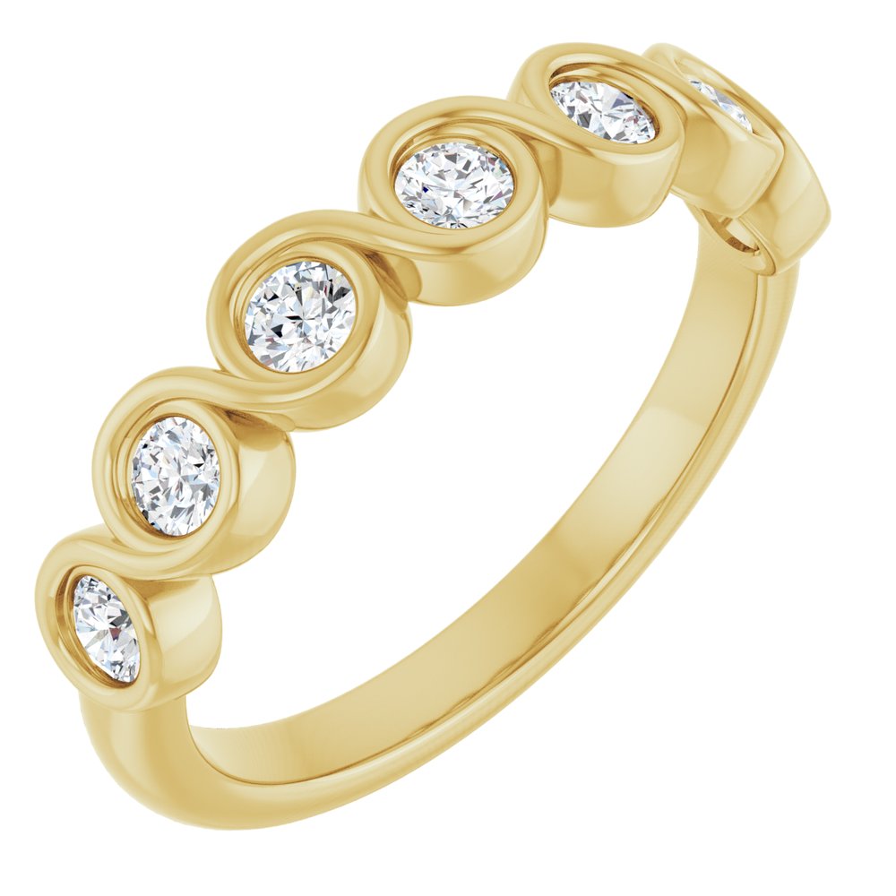 14K Yellow 3/8 CTW Natural Diamond Anniversary Band