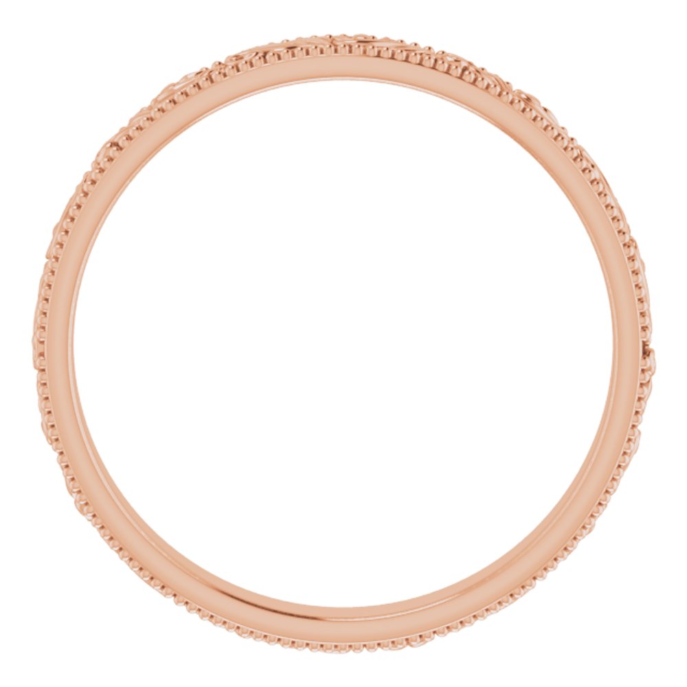 14K Rose 3.2 mm Floral-Inspired Band Size 9.5