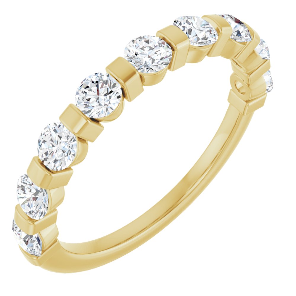 14K Yellow Gold 3/4 CTW Lab-Grown Diamond Anniversary Band