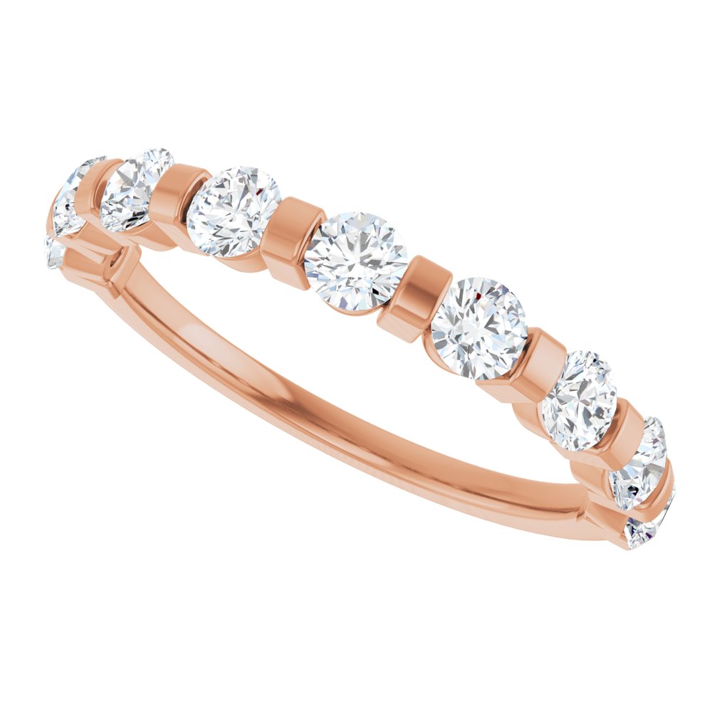 14K Rose 3/4 CTW Natual Diamond Anniversary Band