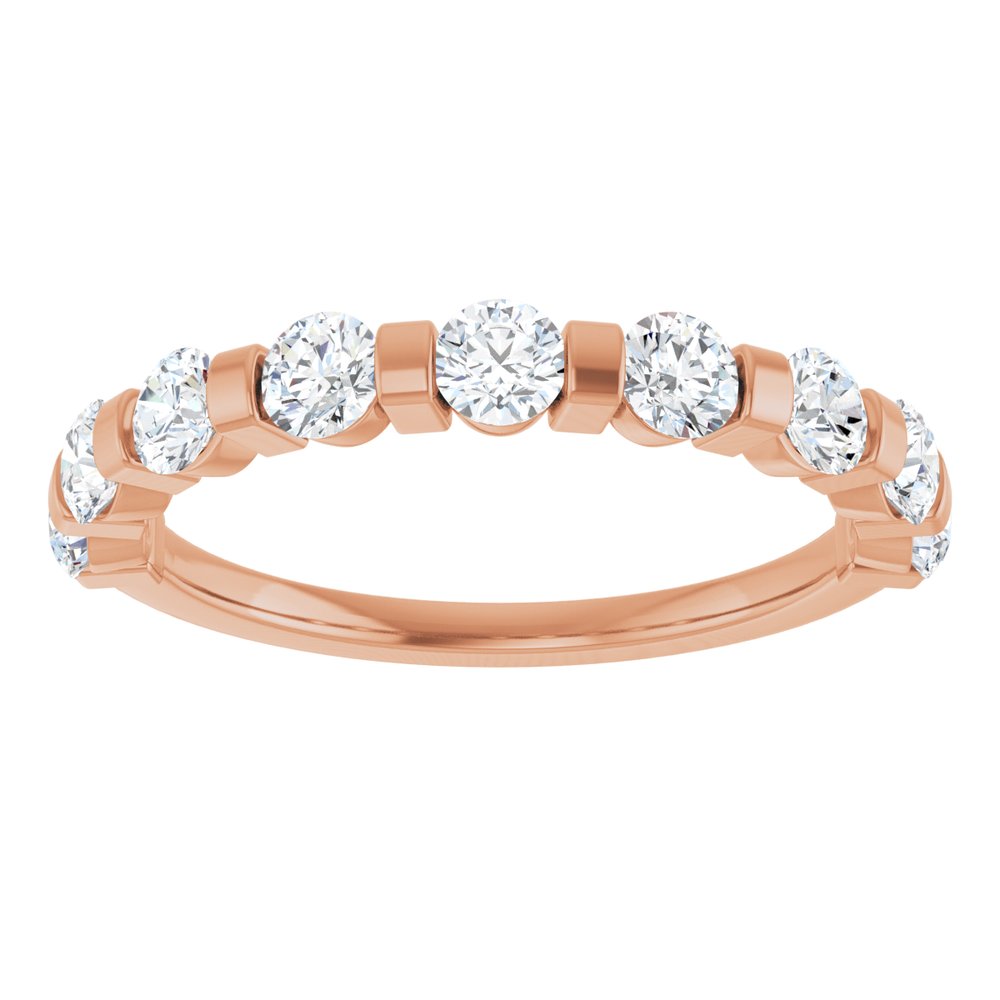 14K Rose 3/4 CTW Natual Diamond Anniversary Band