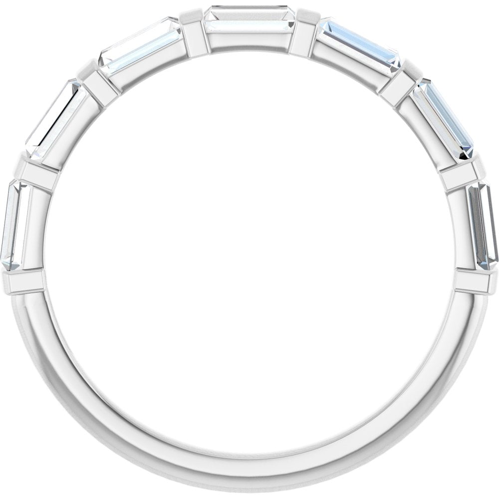 14K White Gold 3/4 CTW Natual Diamond Anniversary Band