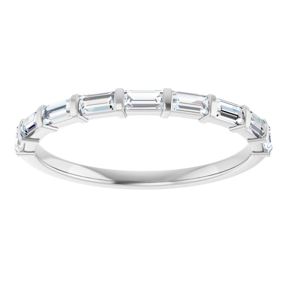 14K White 3/8 CTW Natural Diamond Anniversary Band