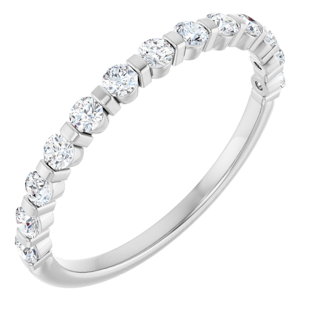 14K White Gold 1/3 CTW Natual Diamond Anniversary Band