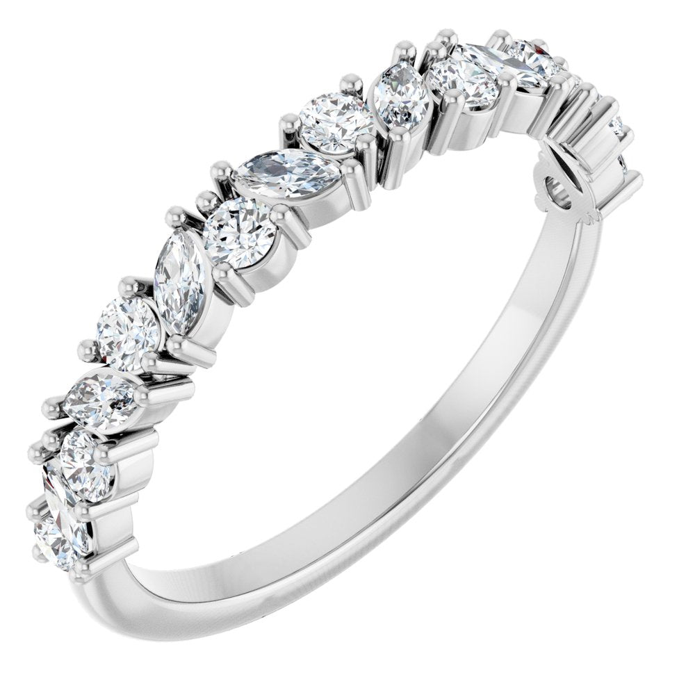 14K White 1/2 CTW Natural Diamond Anniversary Band