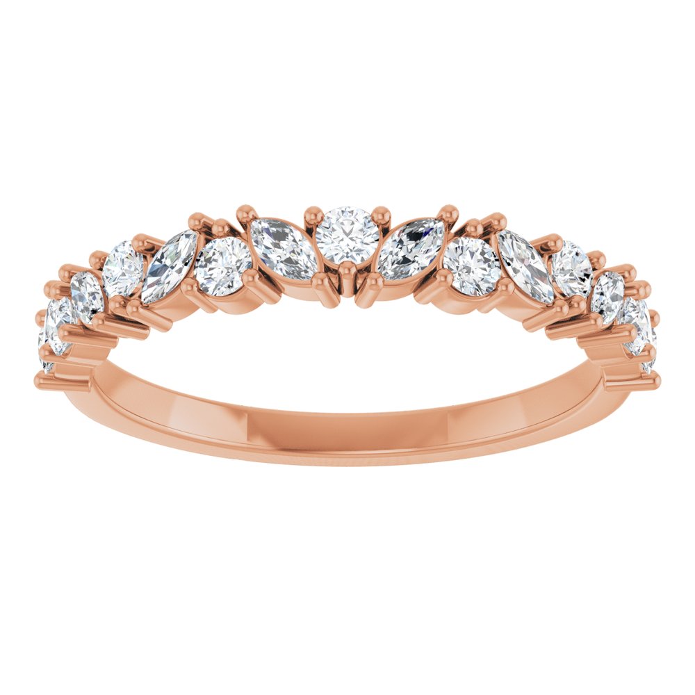 14K Rose 1/2 CTW Natural Diamond Anniversary Band