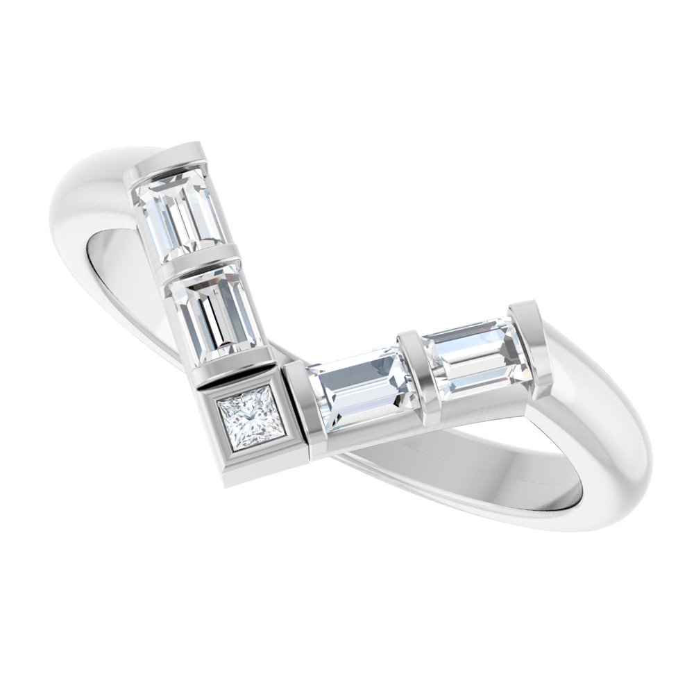 14K White Gold 1/3 CTW Natural Diamond Contour Band