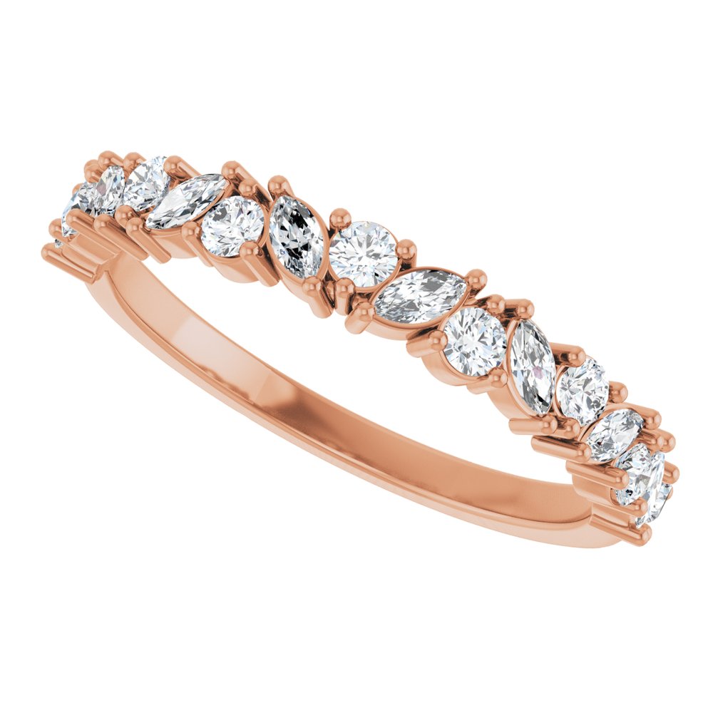 14K Rose 1/2 CTW Natural Diamond Anniversary Band