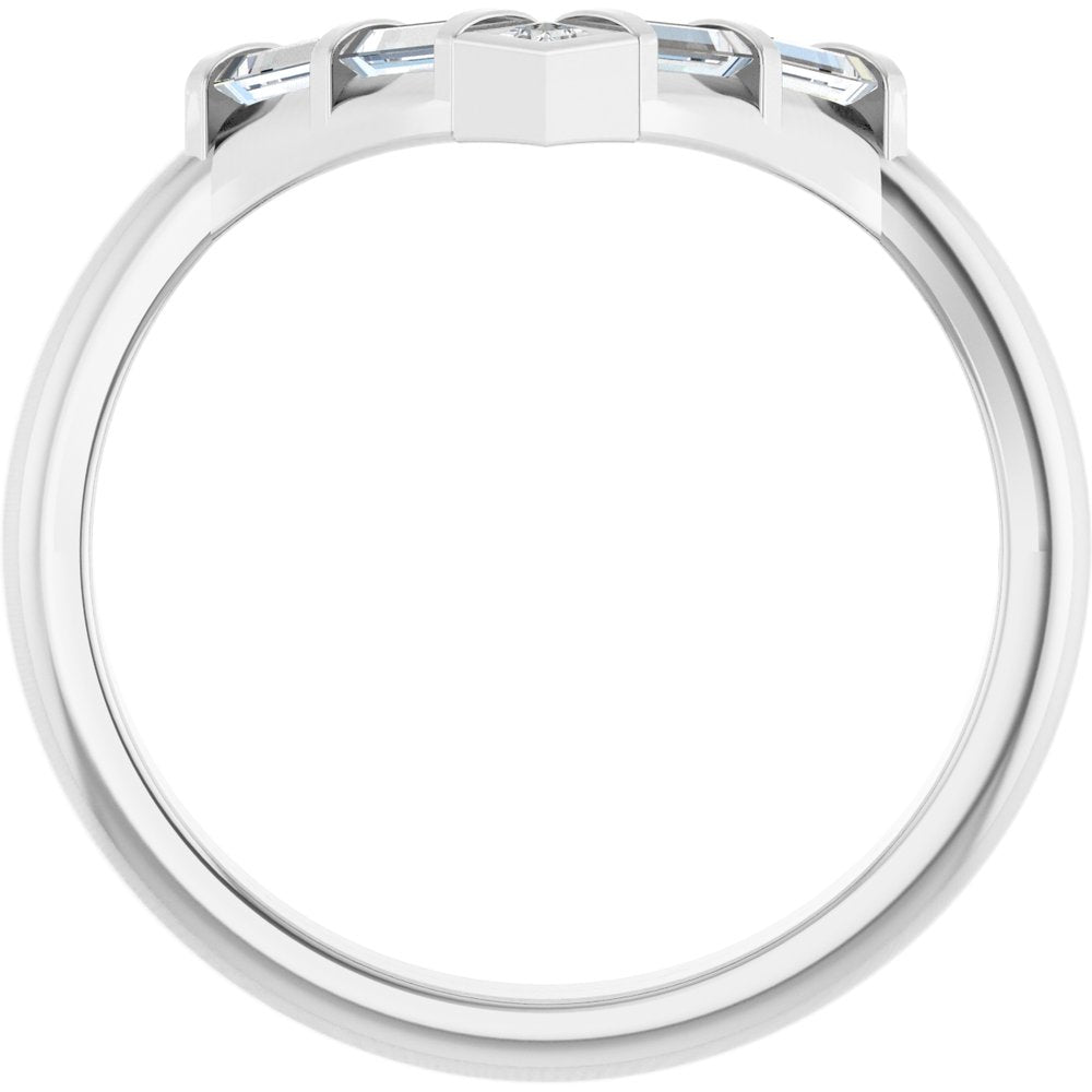 14K White Gold 1/3 CTW Natural Diamond Contour Band