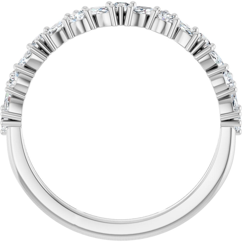 14K White Gold 1/2 CTW Natural Diamond Anniversary Band