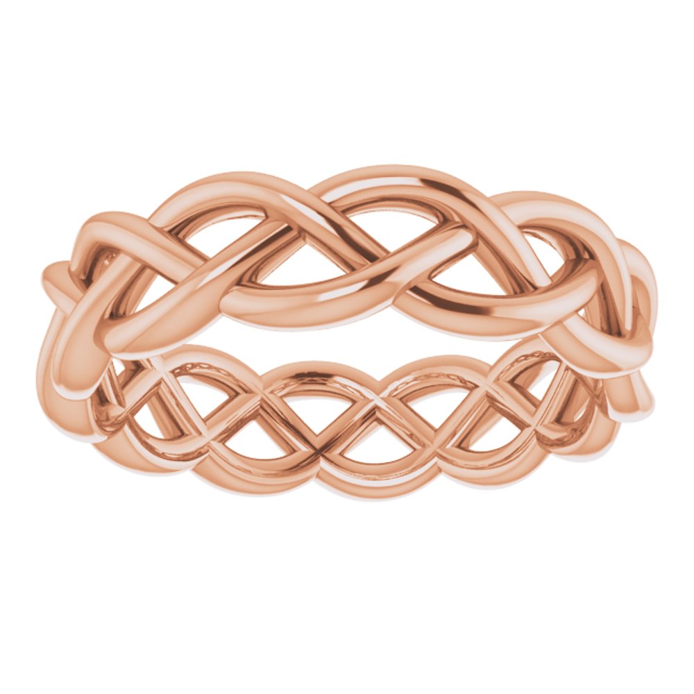 14K Rose 4.3 mm Woven-Design Band