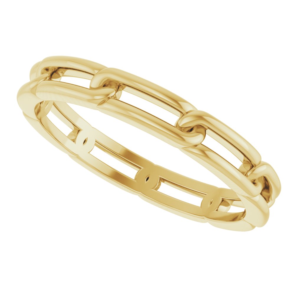 14K Yellow Gold 3 mm Chain Link Band Size 7