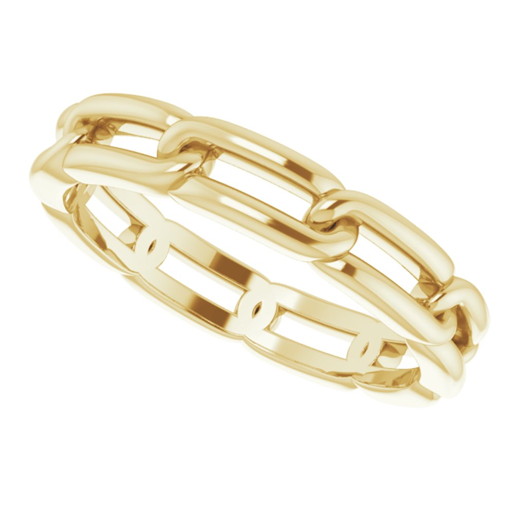14K Yellow Gold 3 mm Chain Link Band Size 5