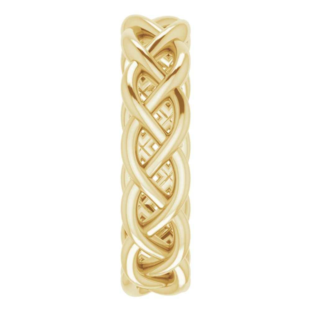 14K Yellow Gold 4.3 mm Woven-Design Band Size 4.5