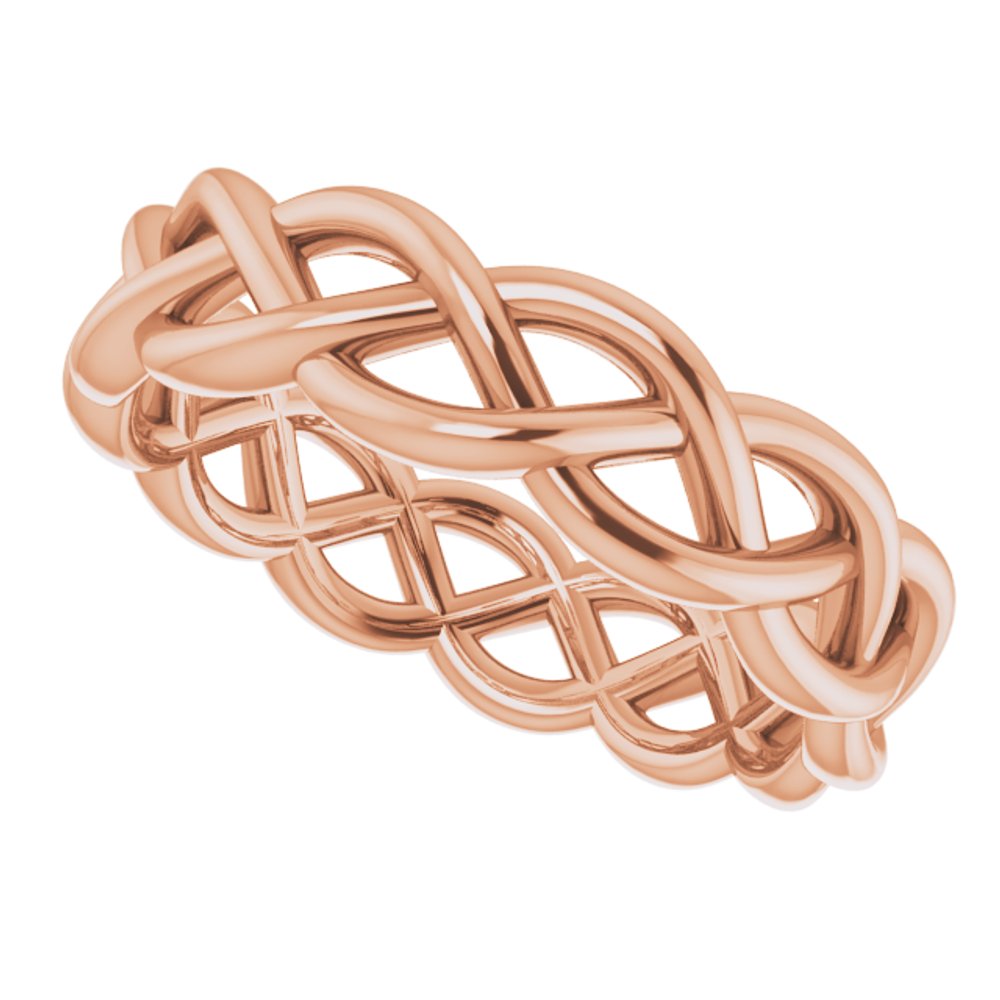 14K Rose 4.3 mm Woven-Design Band