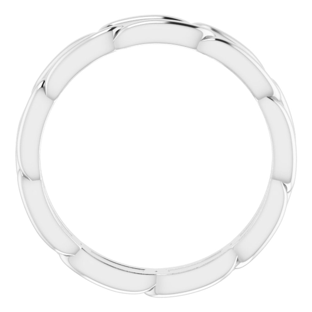 14K White Gold 3 mm Chain Link Band Size 5.5