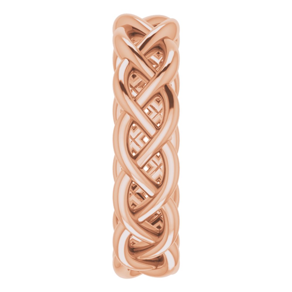 14K Rose 4.3 mm Woven-Design Band