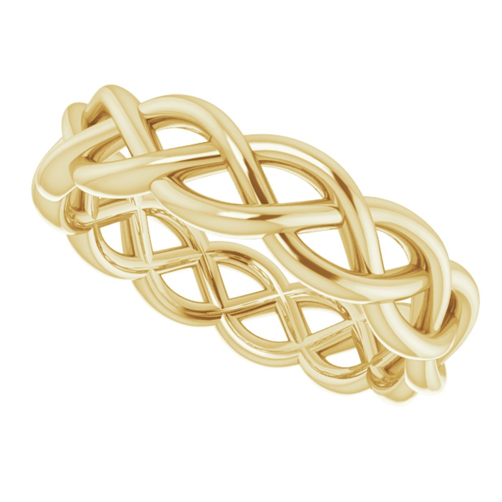 14K Yellow Gold 4.3 mm Woven-Design Band Size 4.5