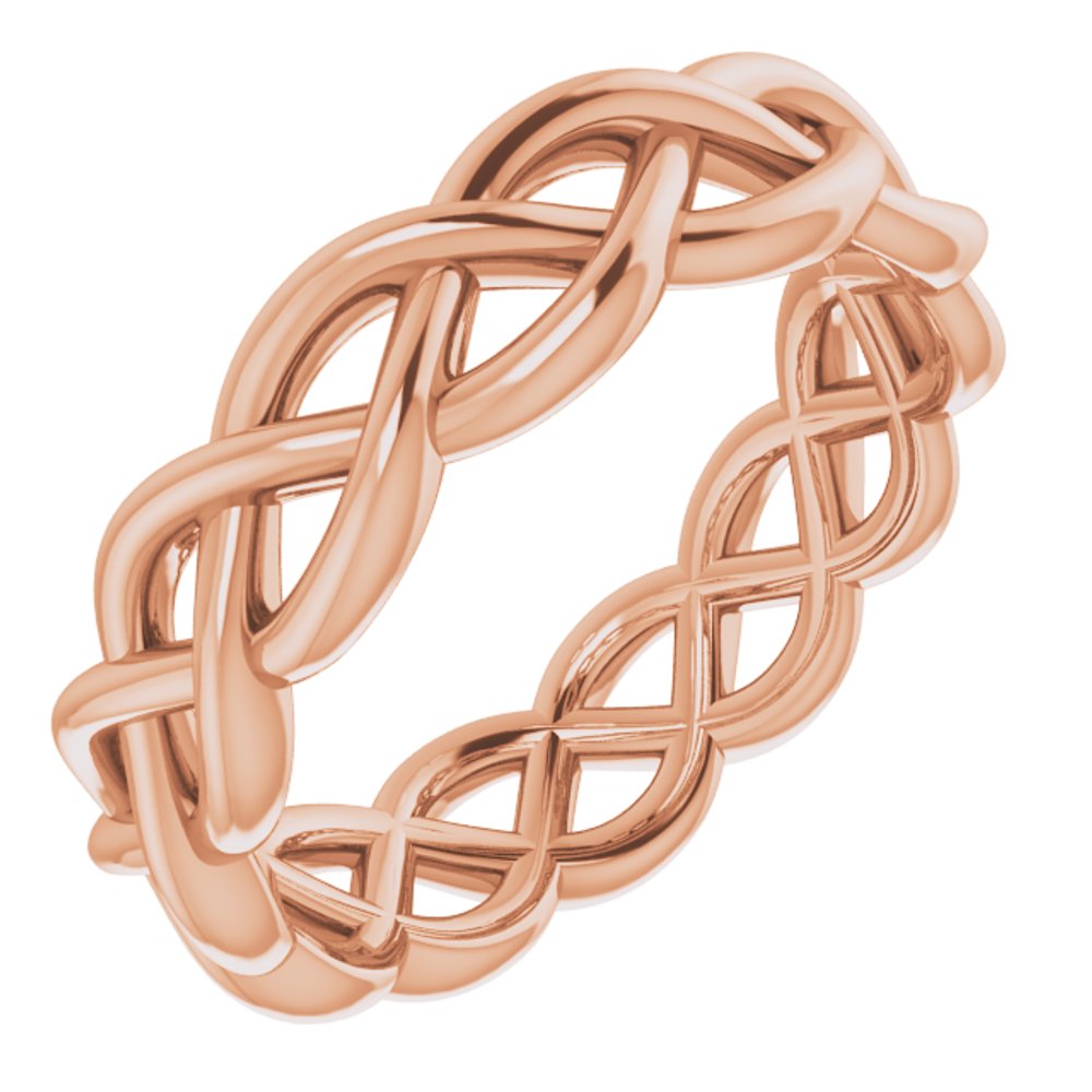 14K Rose 4.3 mm Woven-Design Band Size 4